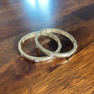 Lia Sophia Gold Crystal Flower Bracelet Set